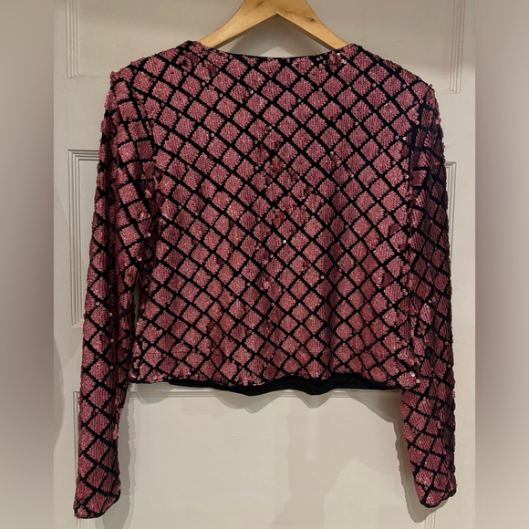 VINTAGE 80s PARTY TOP VELVET & SEQUINS - Picture 2 of 4